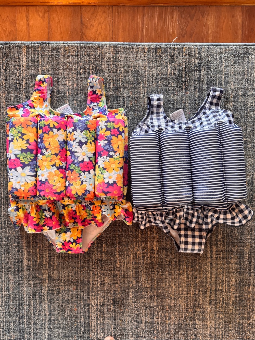 Girls Floating swimsuits with removable buoyancy sticks